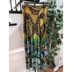 Petit Pois Viviana Calypso Floral 100% Nylon Casual Wide Leg Pants Size Large